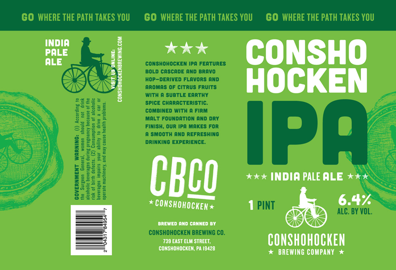 Conshohocken brewing IPA light green label