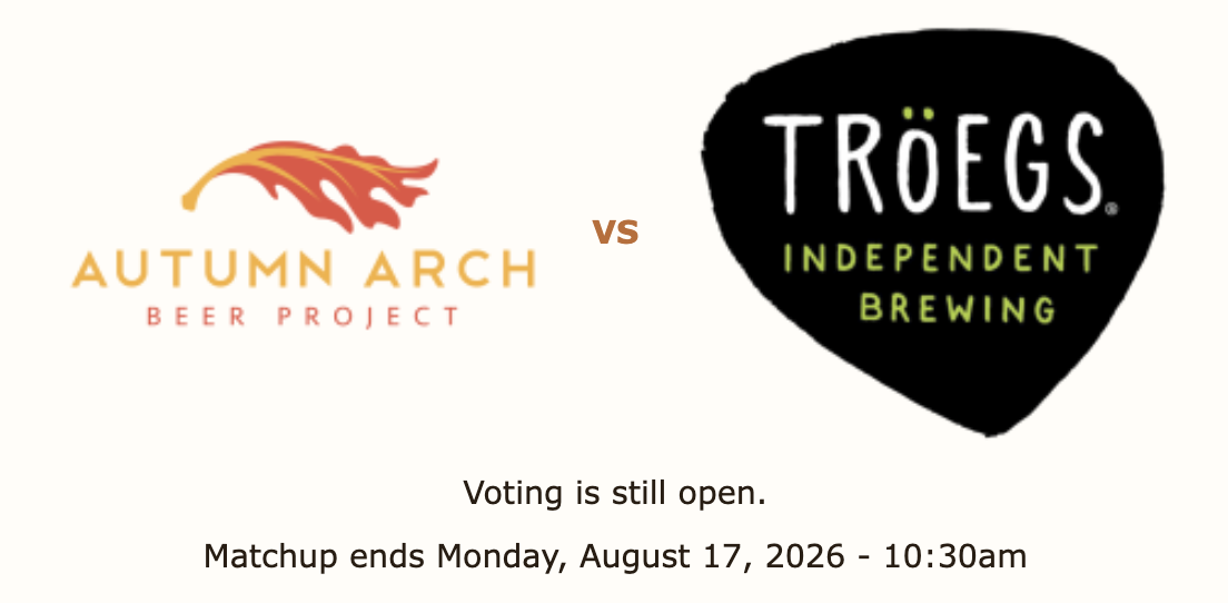 Autumn Arch vs Tröegs in the Sweet 16 of the 2026 #Odessabrewbracket