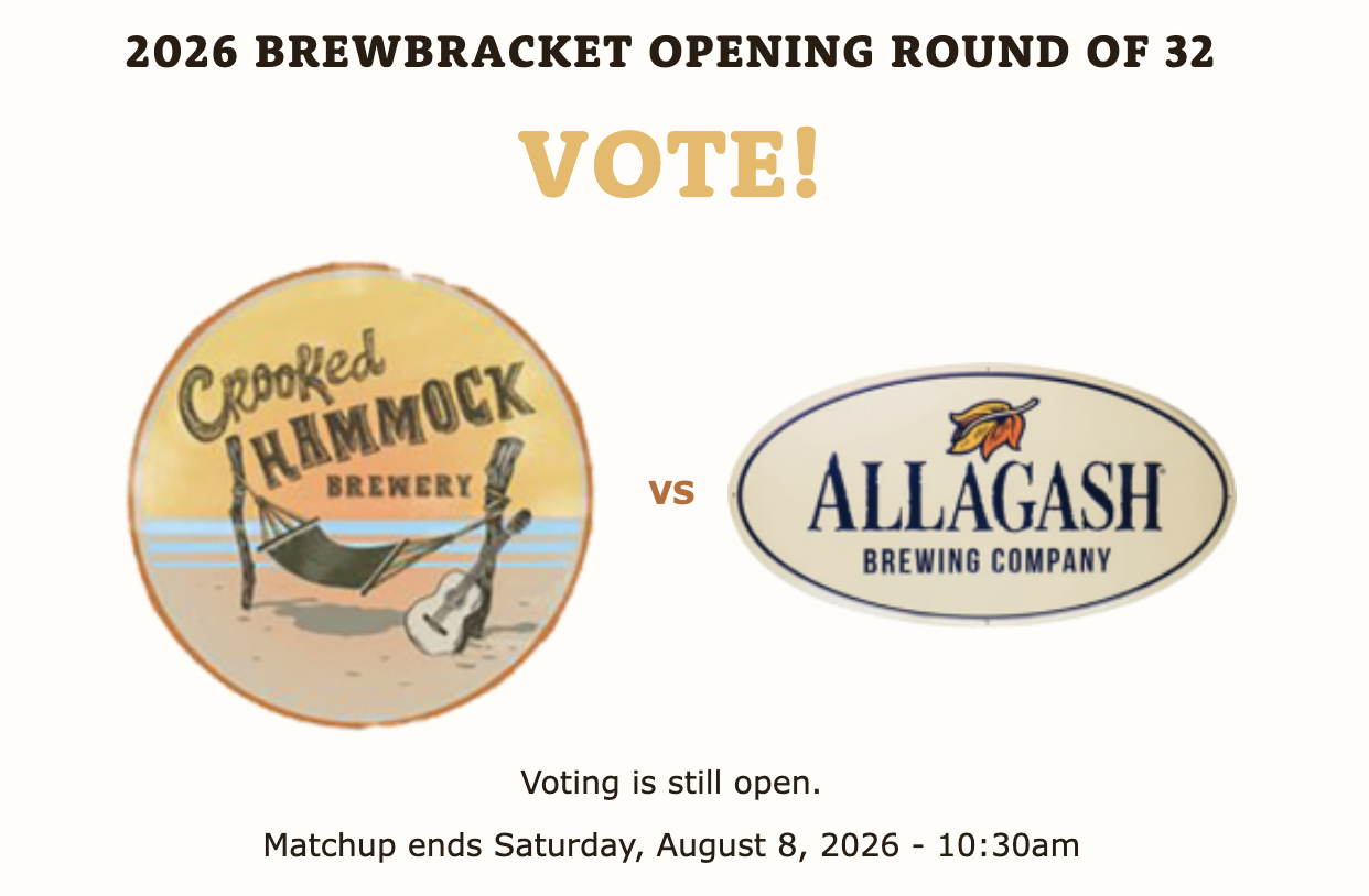 Crooked Hammock vs Allagash in the 1st round of the 2026 Odessa Brewbracket