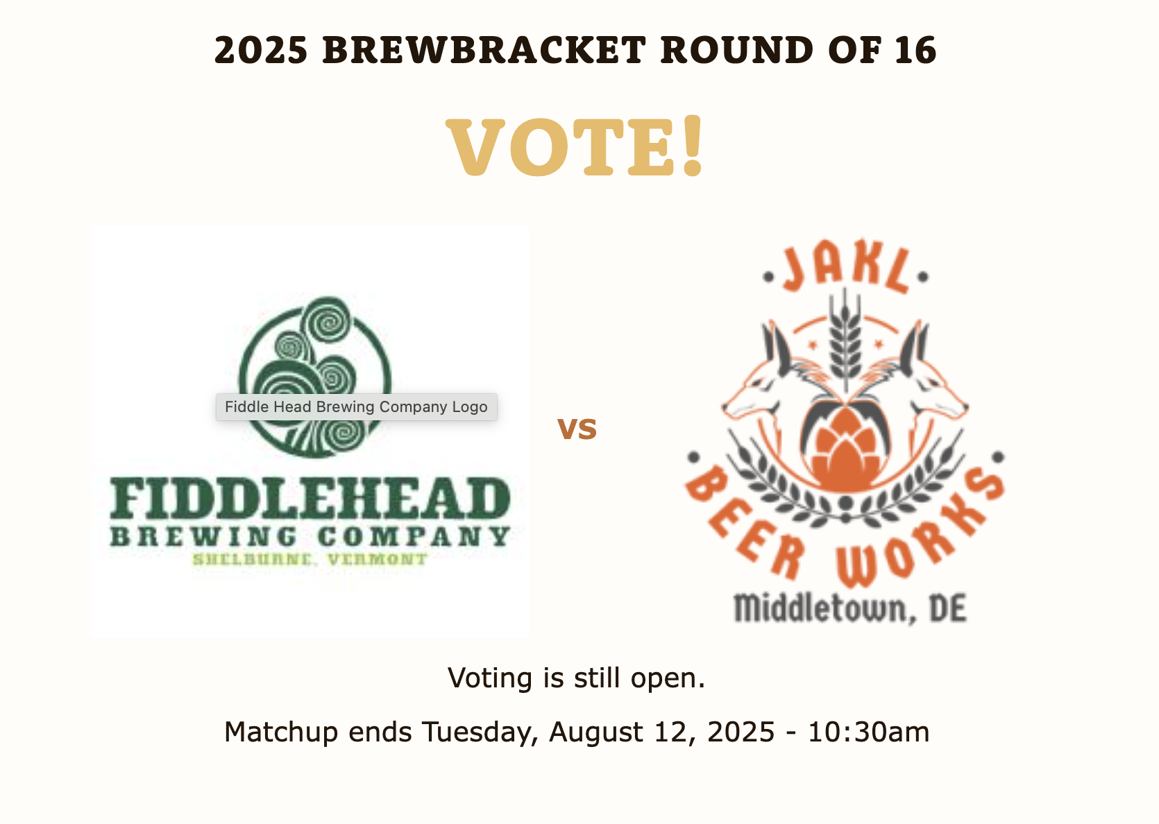 Fiddlehead vs Jakl in the sweet sixteen of the 2025 Odessa Brewbracket Fiddlehead vs Jakl in the sweet sixteen of the 2025 Odessa Brewbracket