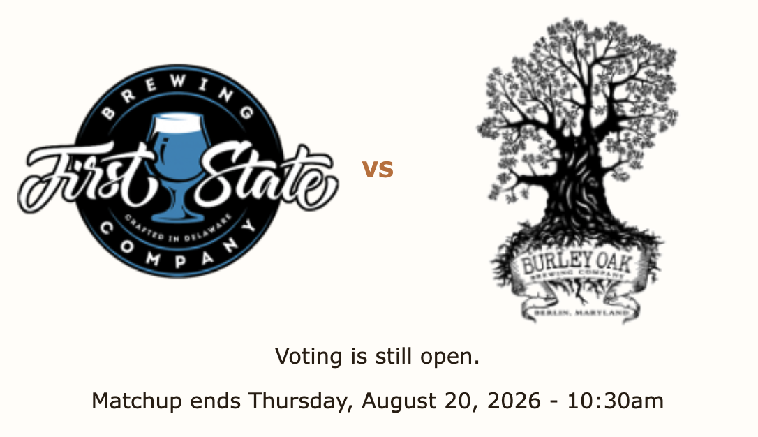 First Sate vs. Burley Oak in the sweet 16 of the 2026 #odessabrewbracket First Sate vs. Burley Oak in the sweet 16 of the 2026 #odessabrewbracket
