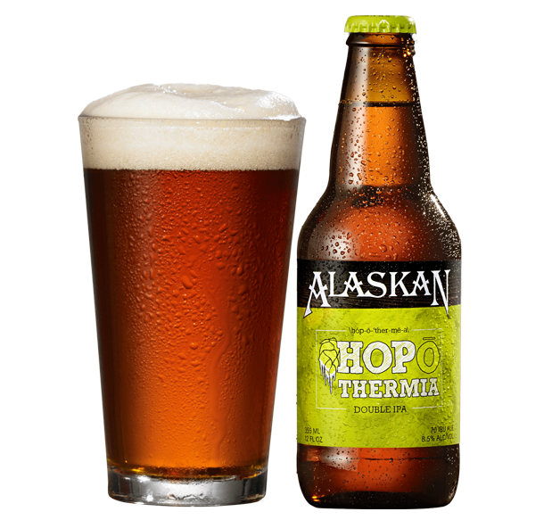 Alaskan Brewing Hopothermia bottle and pint