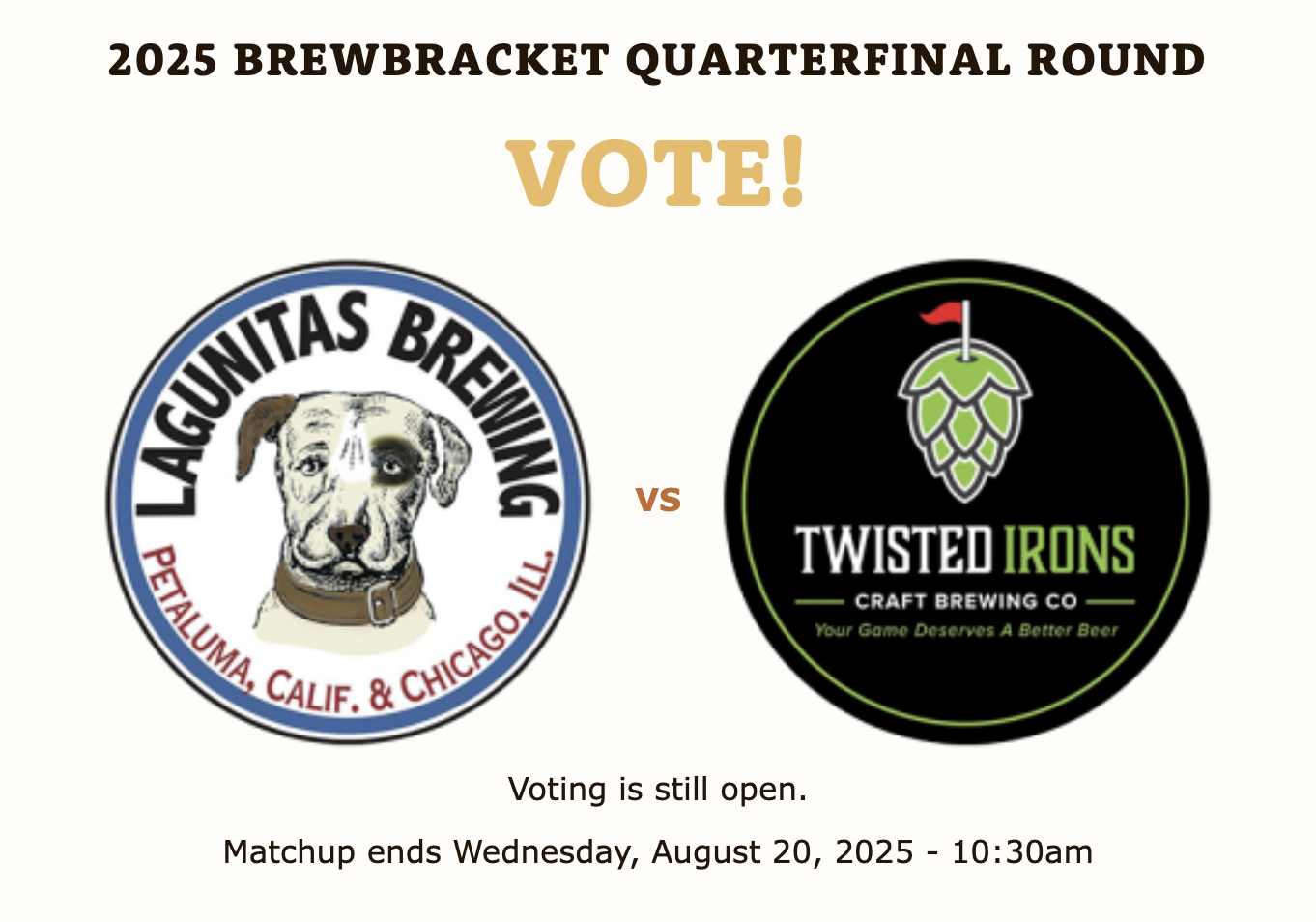 Elite EIght matchup #OdessaBrewbracket 2025: Lagunitas vs Twisted Irons Lagunitas vs Twisted Irons in the Elite Eight of the 2025 #OdessaBrewbracket