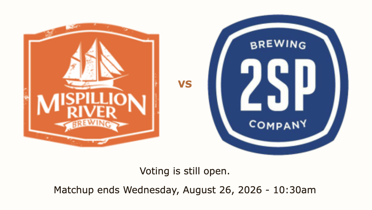 Mispillion River vs 2SP Brewing in the elite eight of the 2026 #OdessaBrewbracket Mispillion River vs 2SP Brewing in the elite eight of the 2026 #OdessaBrewbracket