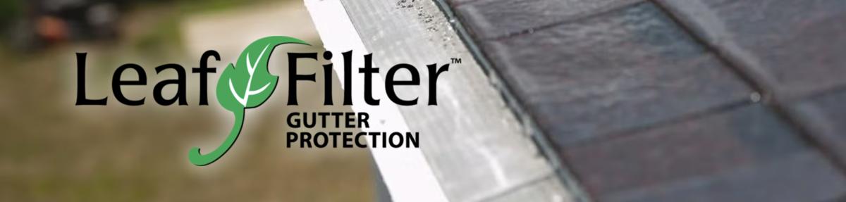 LeafFilter installation on gutter LeafFilter banner