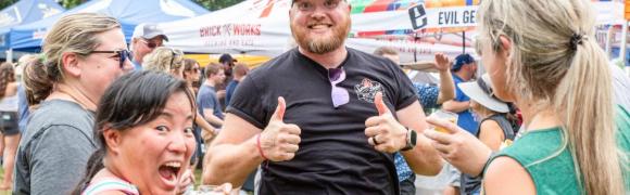 Mugging for the camera at 2023 Odessa Brewfest Having fun at 2023 Odessa Brewfest