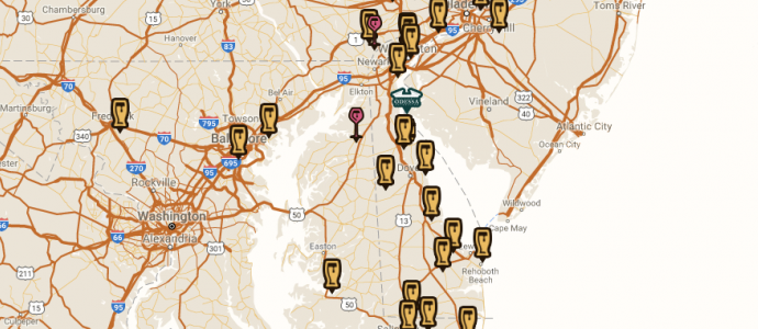 Map of Delaware Breweries