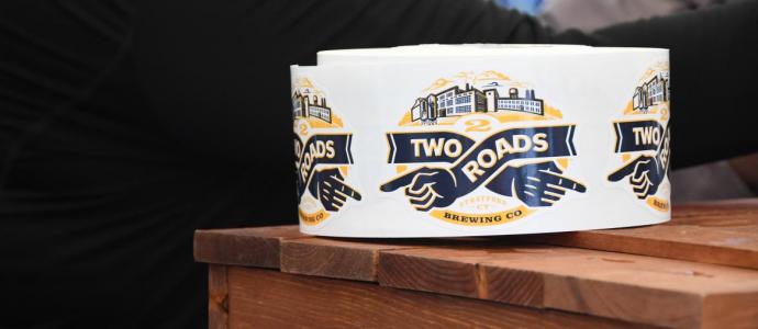 Two Roads Brewery sticker roll 