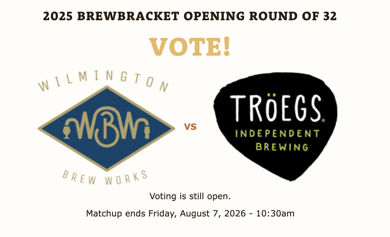Wilmington Brew Works vs Tröegs in the first round of the 2026 Odessa Brewbracket